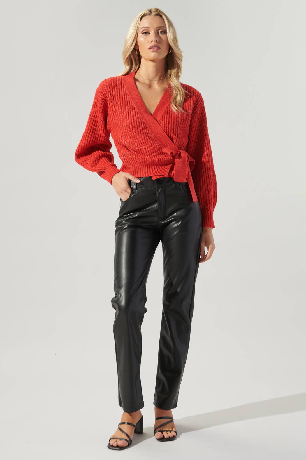 Cropped Wrap Sweater