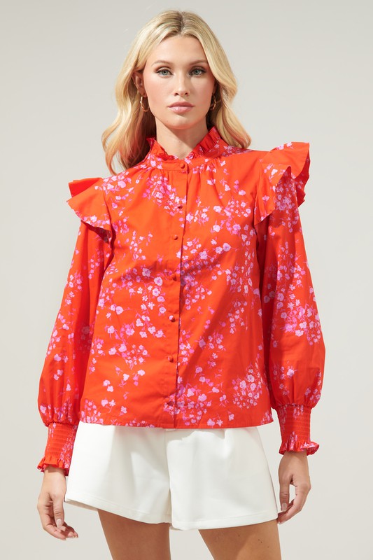 Floral Poplin Blouse