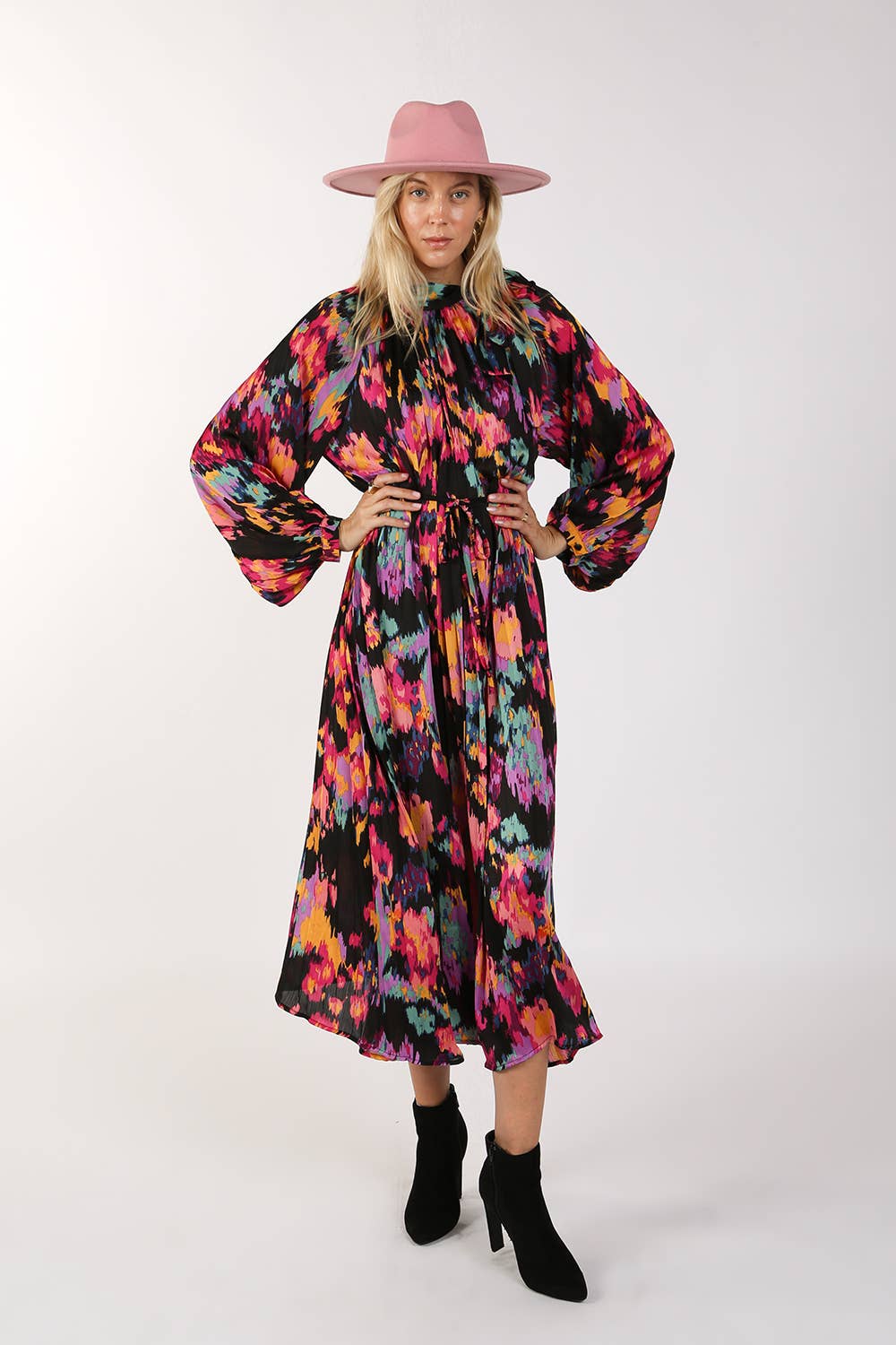 Pleated Maxi Dress