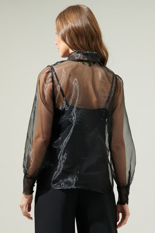 Organza Puff Top
