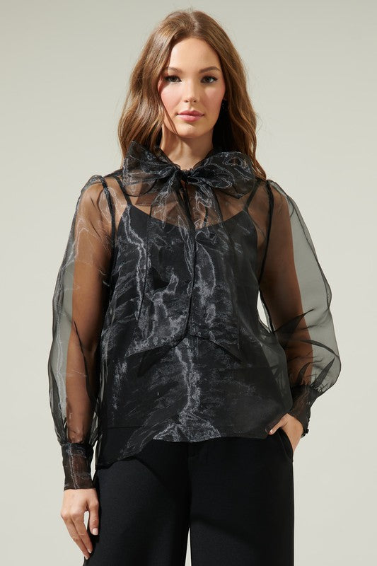 Organza Puff Top