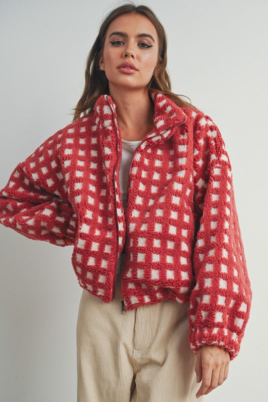 Checkered Sherpa Jacket