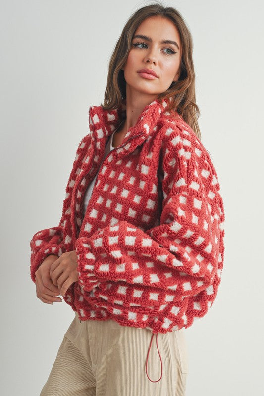 Checkered Sherpa Jacket