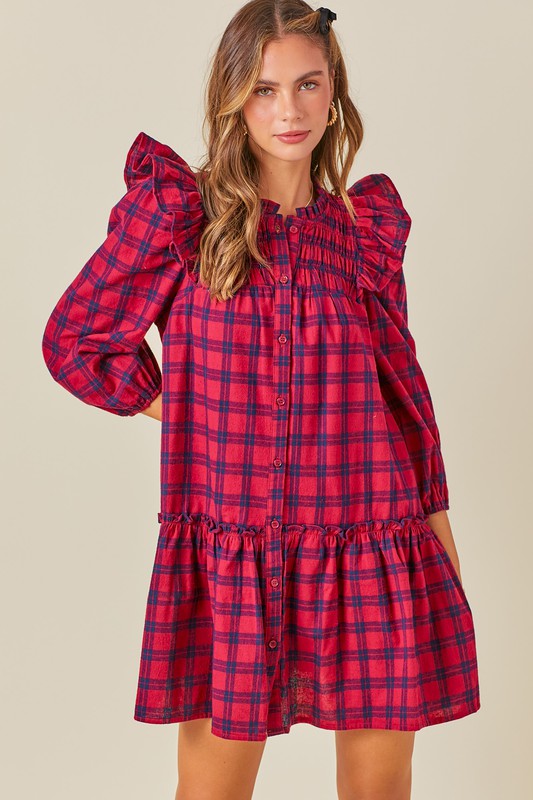 red plaid smocked dress Christmas Plaid Smocked Dress 0-3
