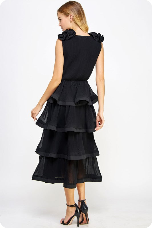 Ruffle Tiered Midi Dress