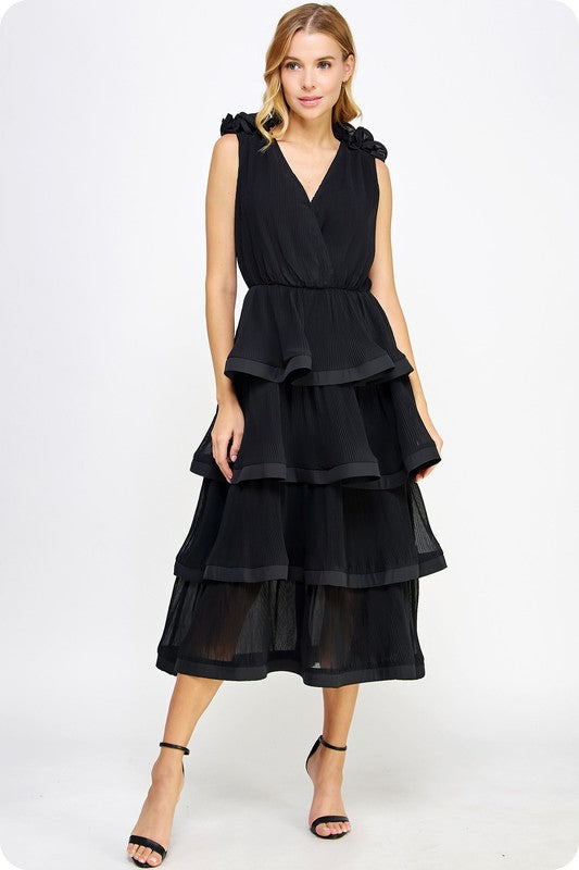 Ruffle Tiered Midi Dress