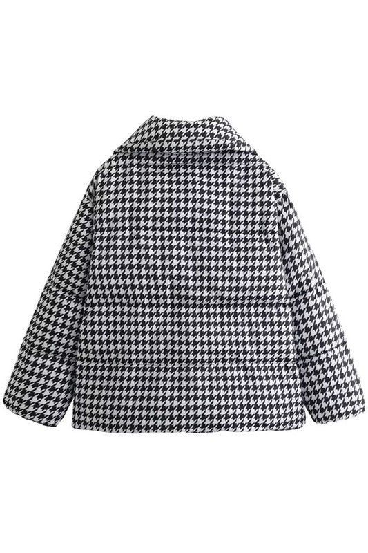 Houndstooth Puff Jacket