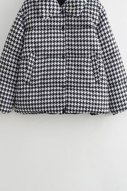 Houndstooth Puff Jacket