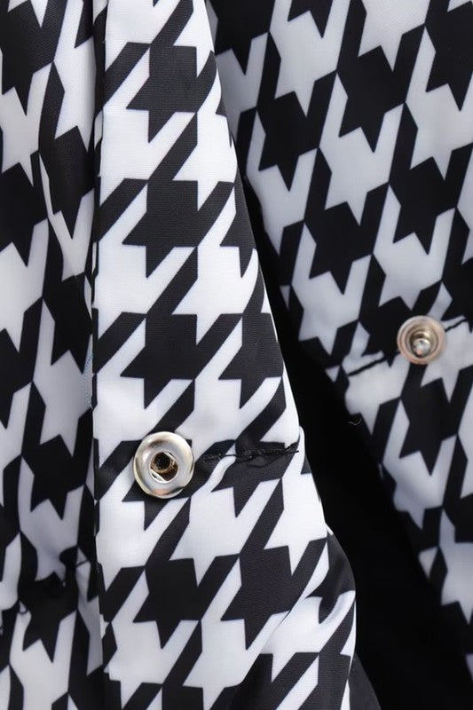 Houndstooth Puff Jacket