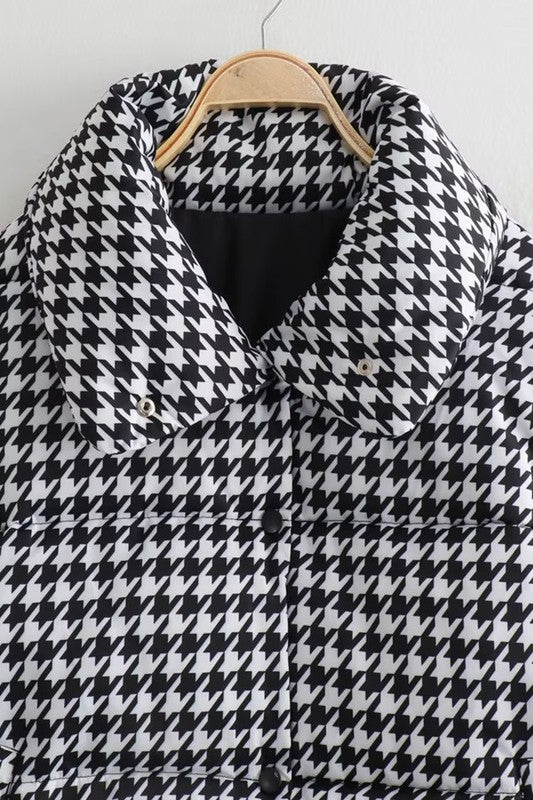 Houndstooth Puff Jacket