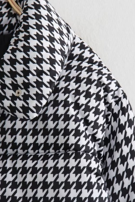 Houndstooth Puff Jacket