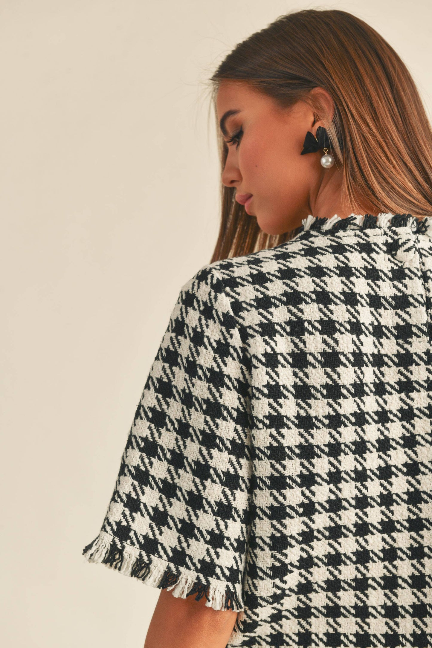 Tweed Short Sleeve Top