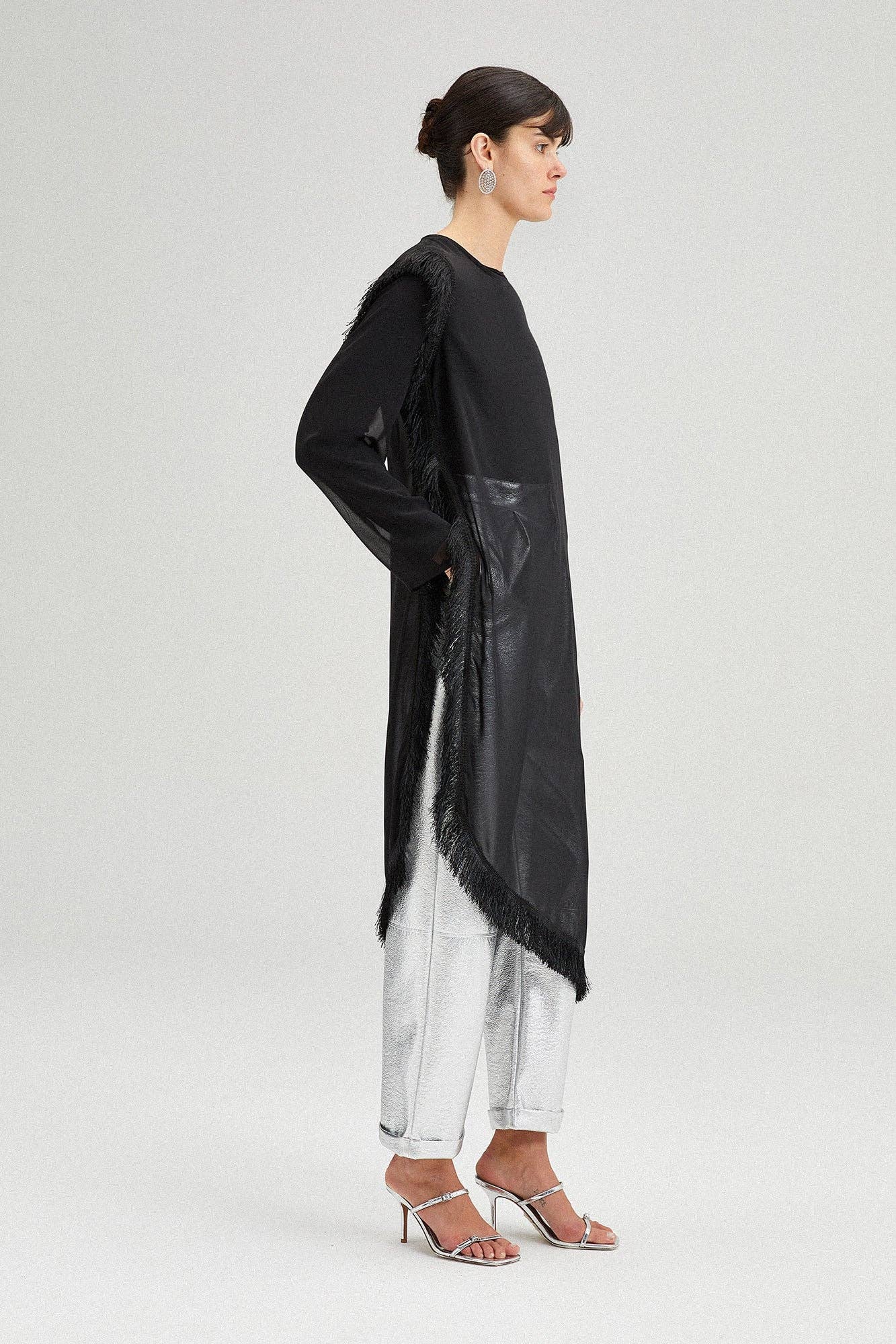 Tasseled Chiffon Tunic