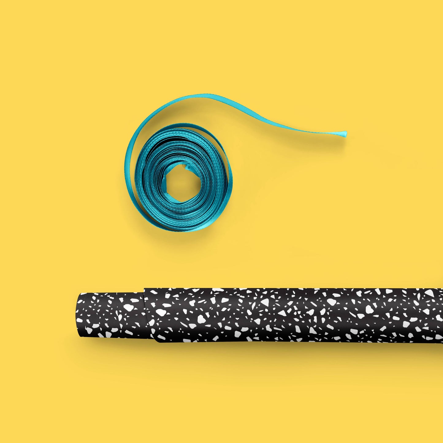 Black Terrazzo Print Gift Wrap