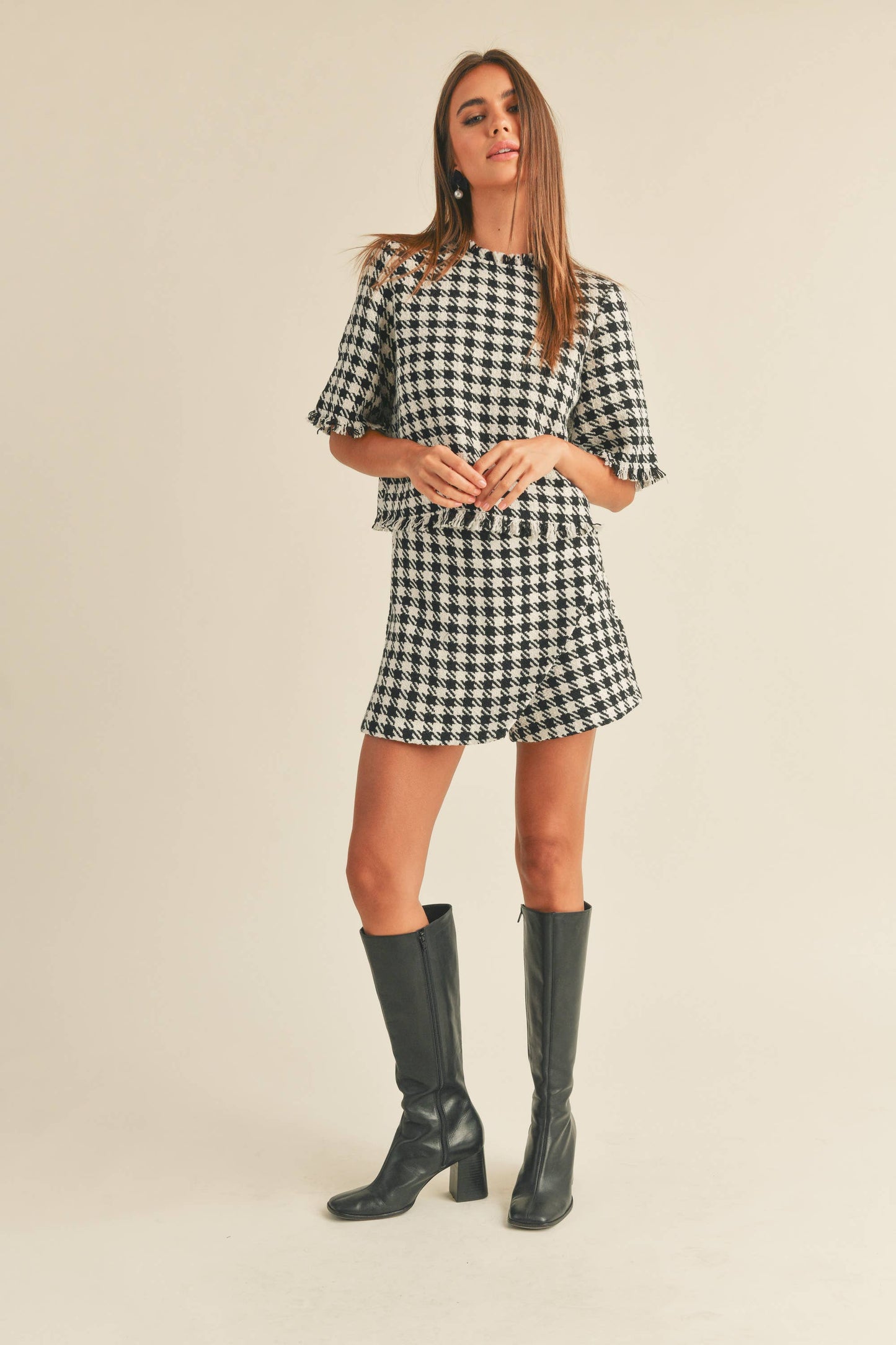Tweed Short Sleeve Top
