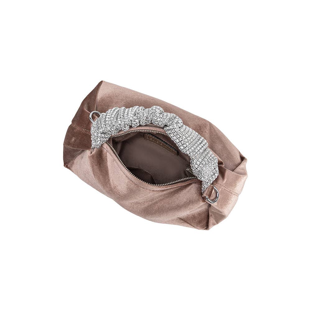 Estela Velvet Bag in Taupe