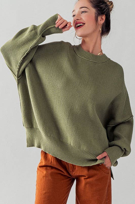 Oversized Side Slit Sweater