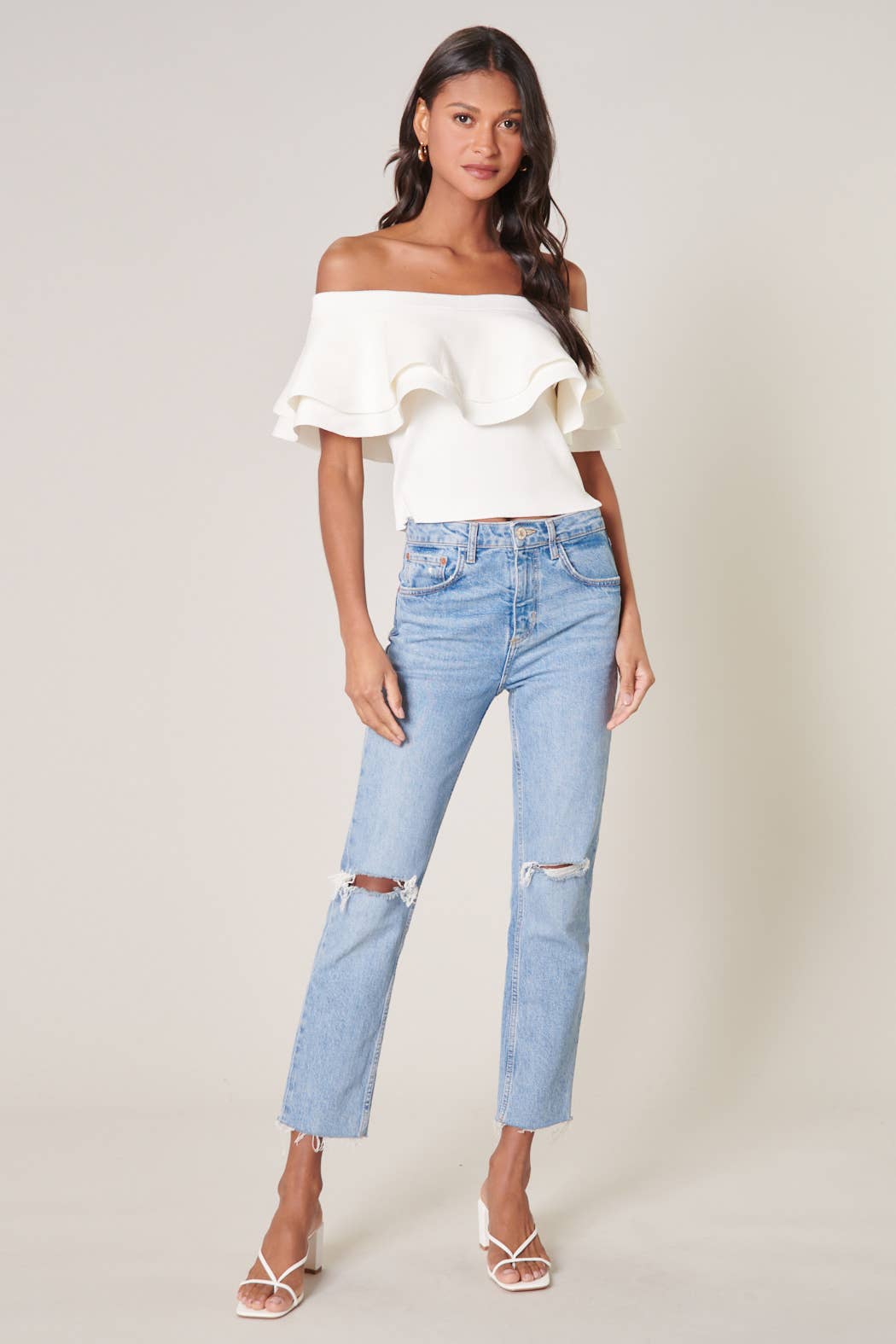 Off Shoulder Sweater Top