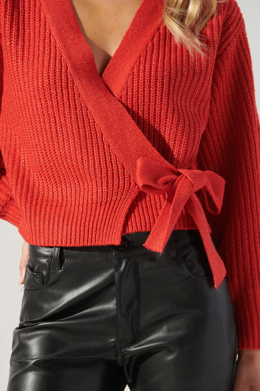 Cropped Wrap Sweater