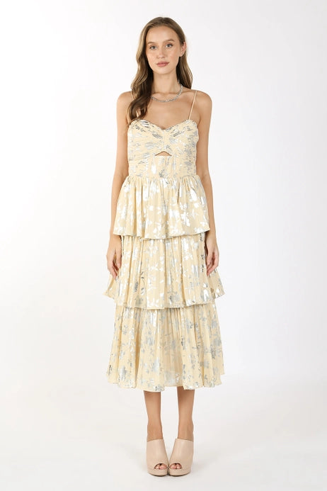 Metallic Tiered Dress