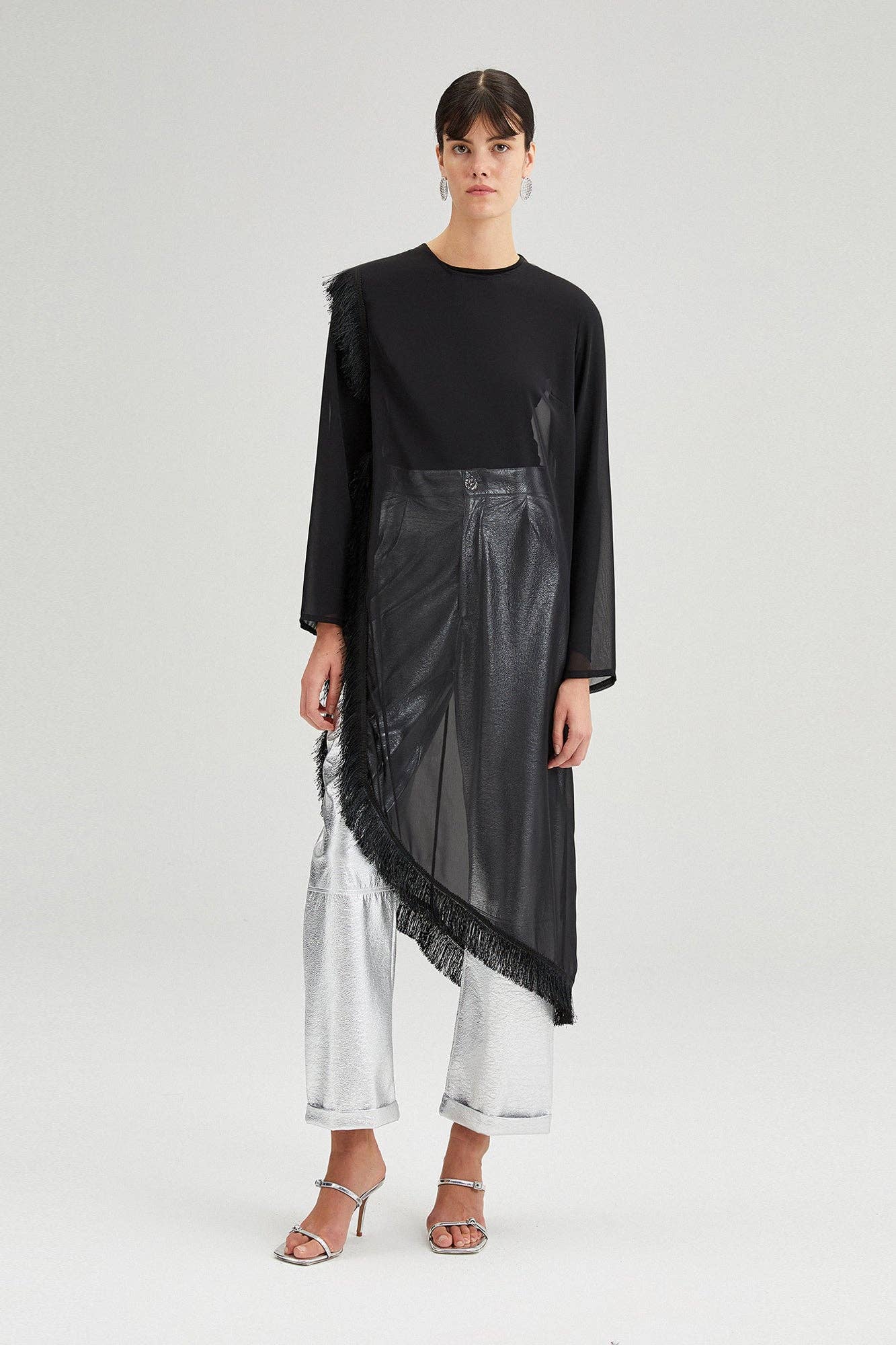 Tasseled Chiffon Tunic