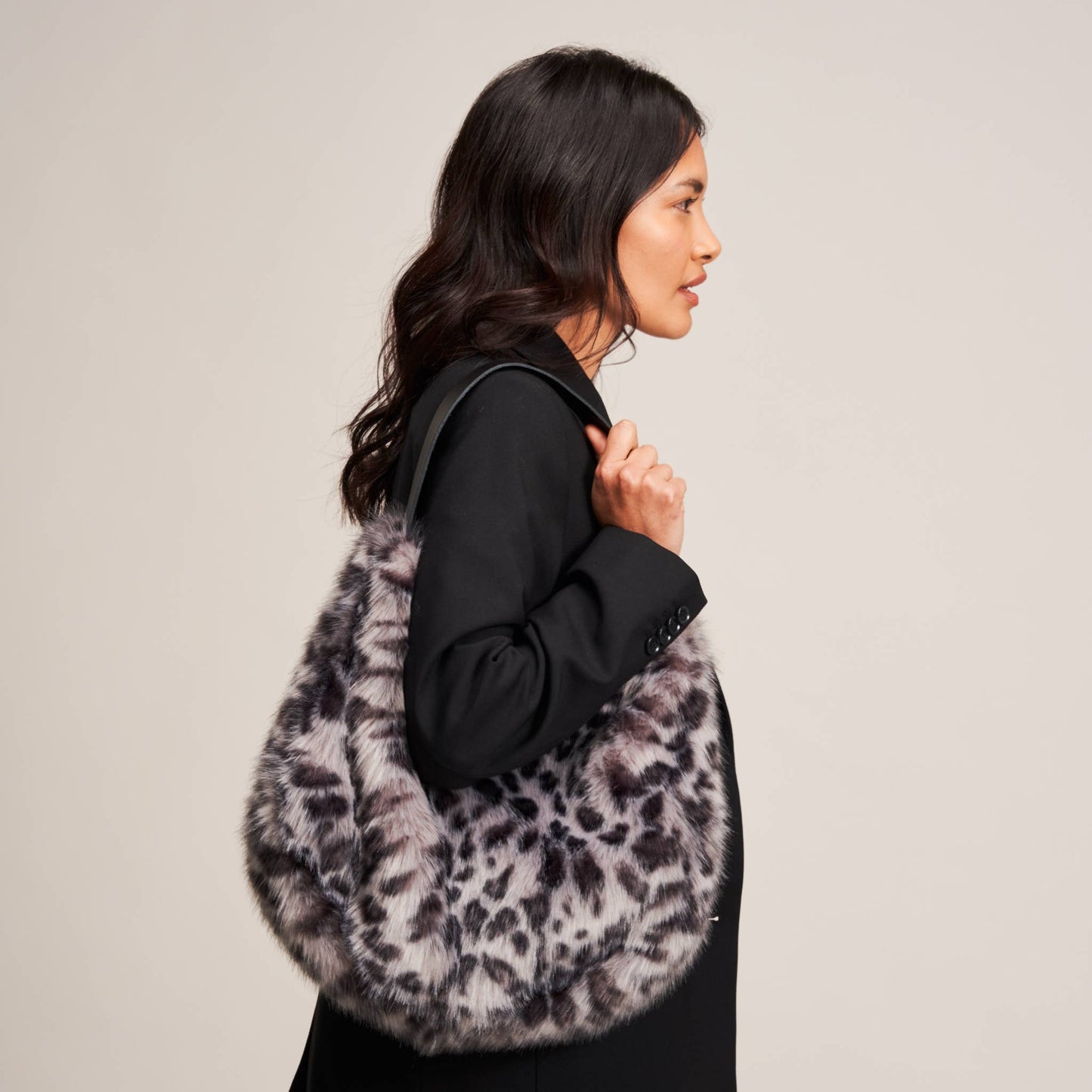 Luxury Faux Fur Slouch Bag