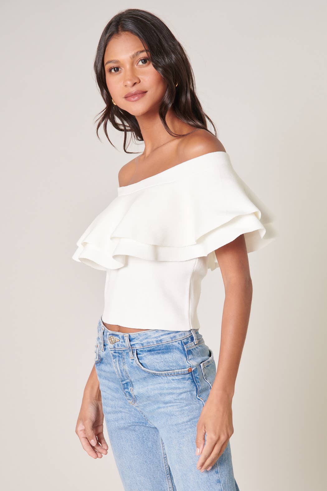 Off Shoulder Sweater Top