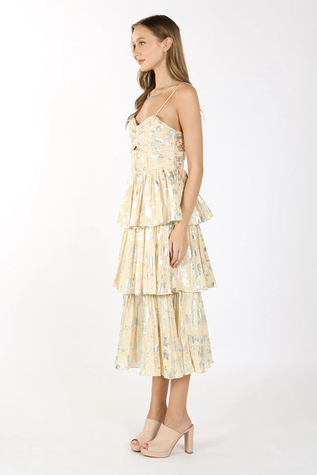 Metallic Tiered Dress