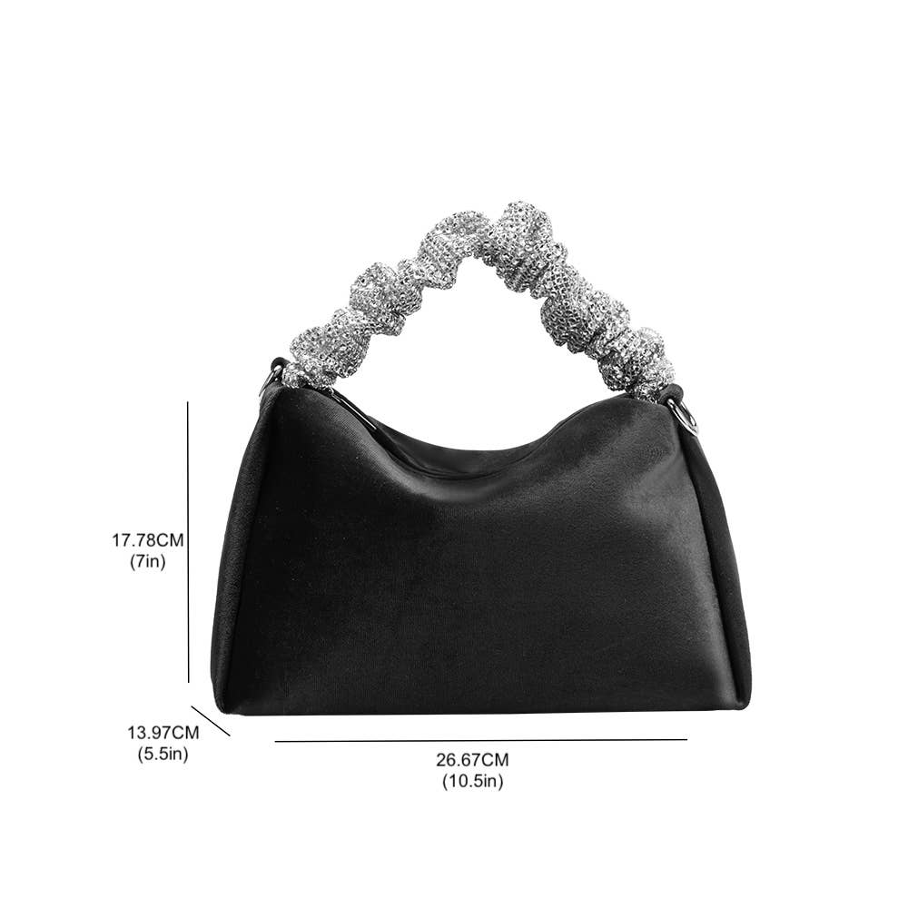 Estela Velvet Bag in Taupe