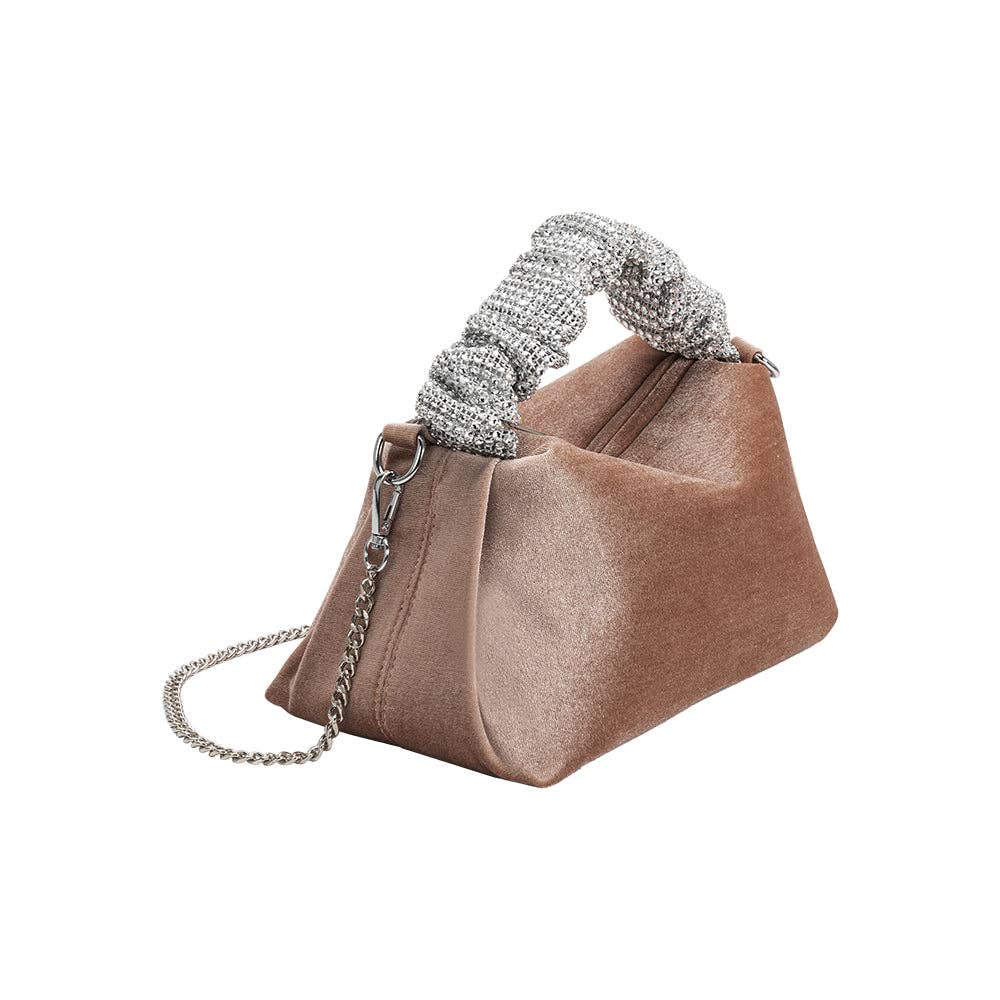 Estela Velvet Bag in Taupe