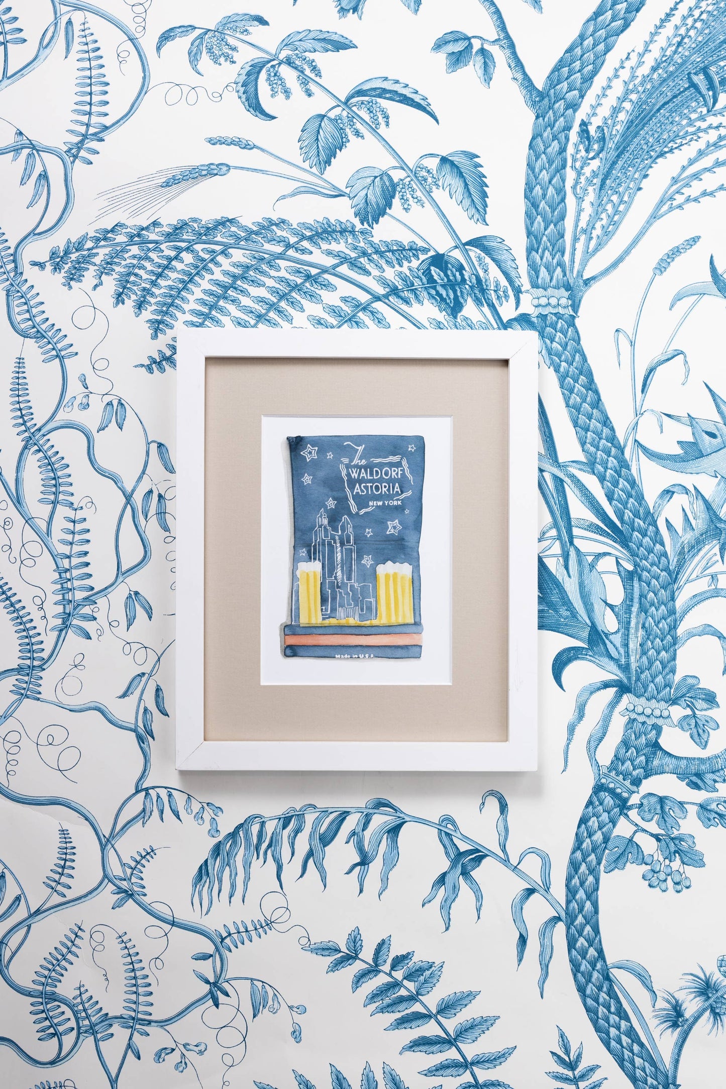 Waldorf Astoria Matchbook Watercolor Print