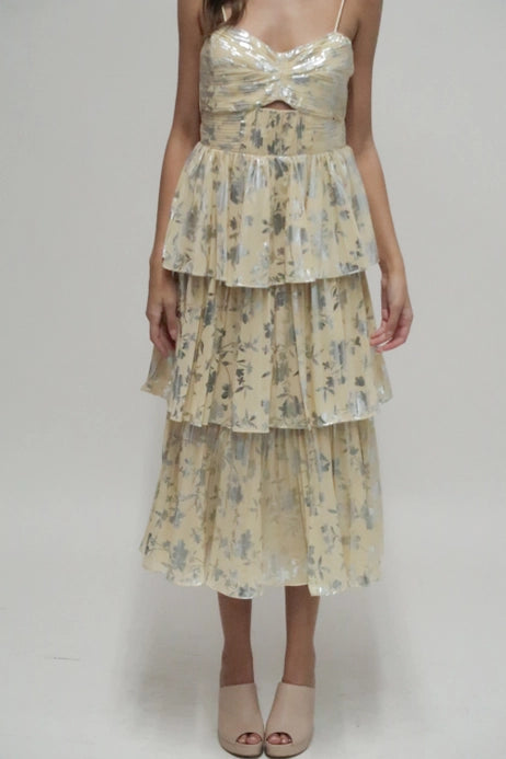 Metallic Tiered Dress