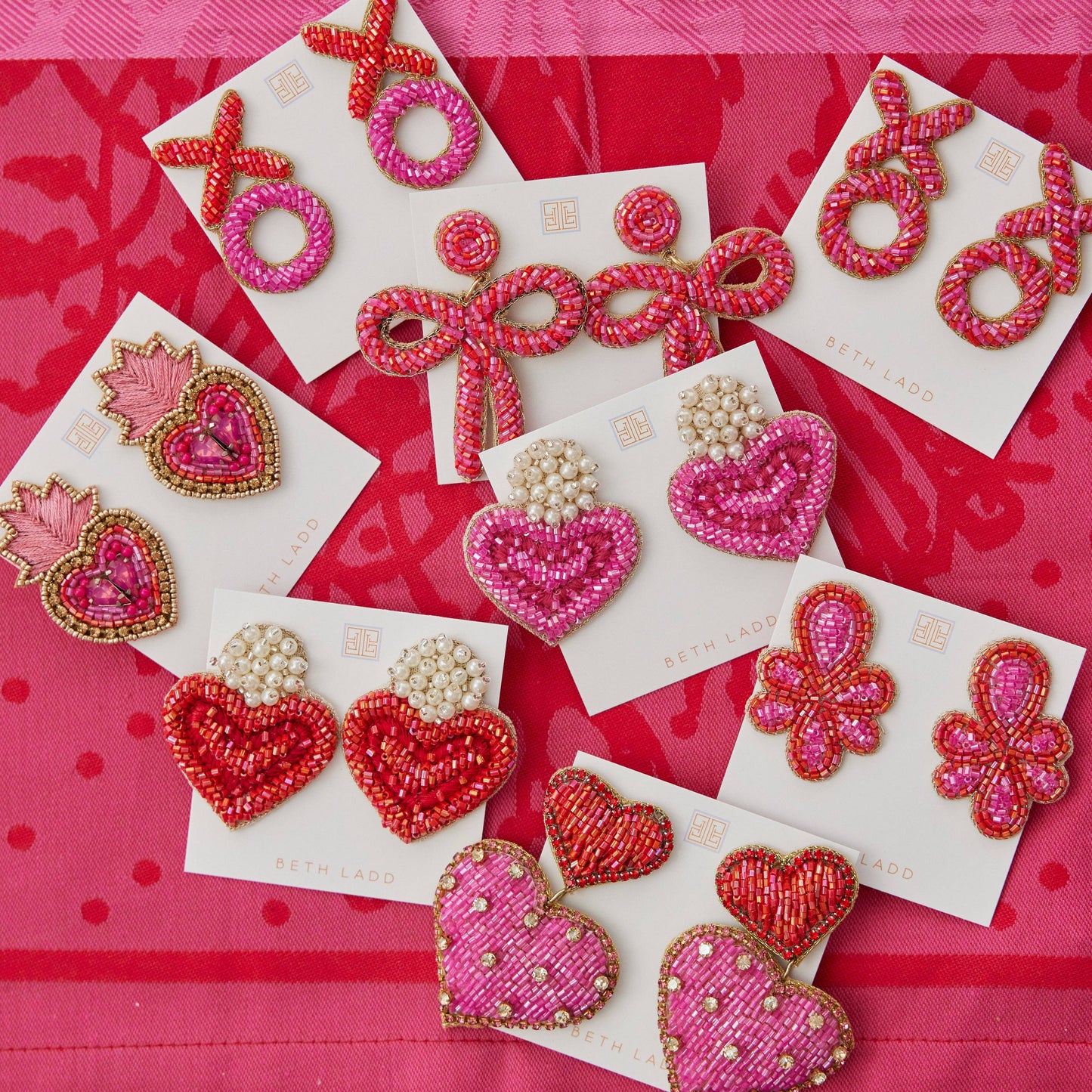 Mercer Earrings in Pink/Red