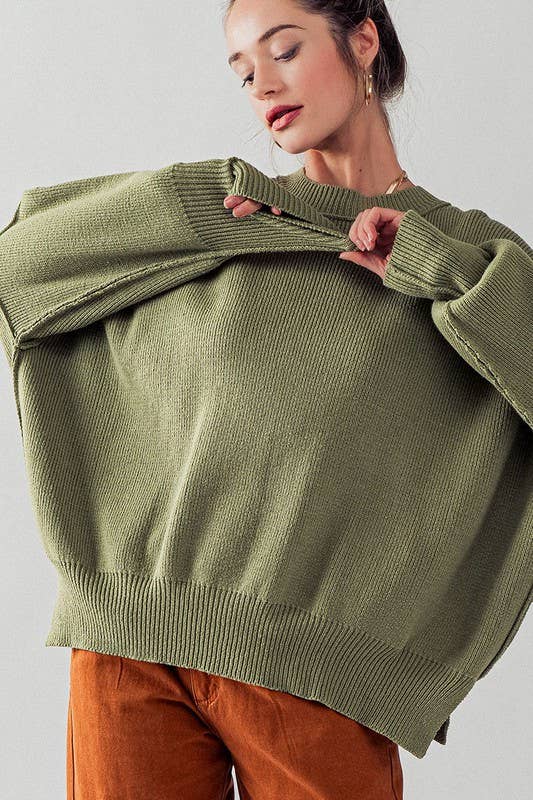 Oversized Side Slit Sweater