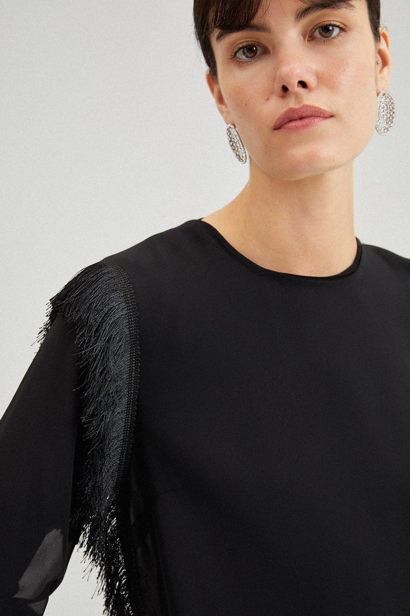 Tasseled Chiffon Tunic
