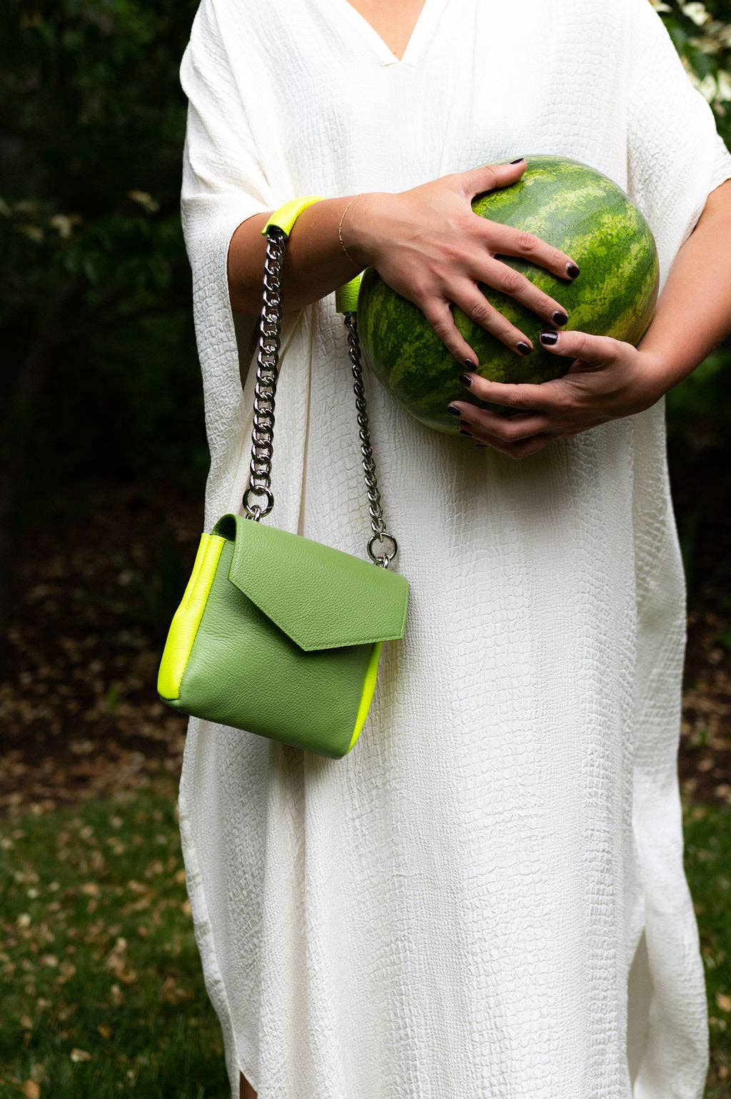Box Bag in Grass Green