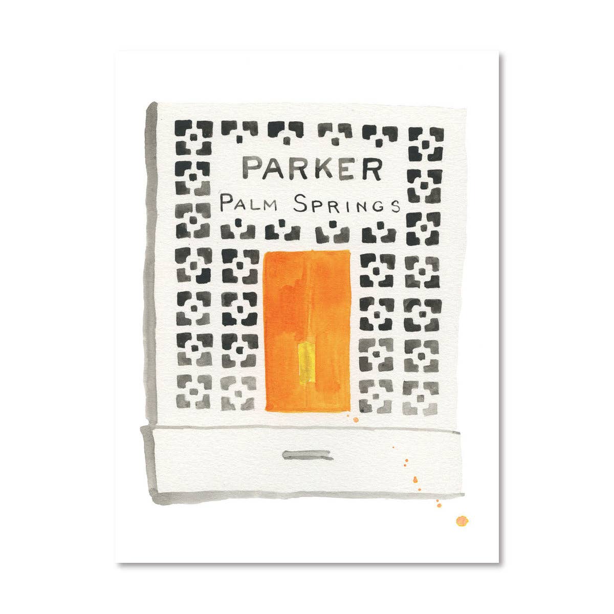 Parker Palm Springs Matchbook Watercolor Print