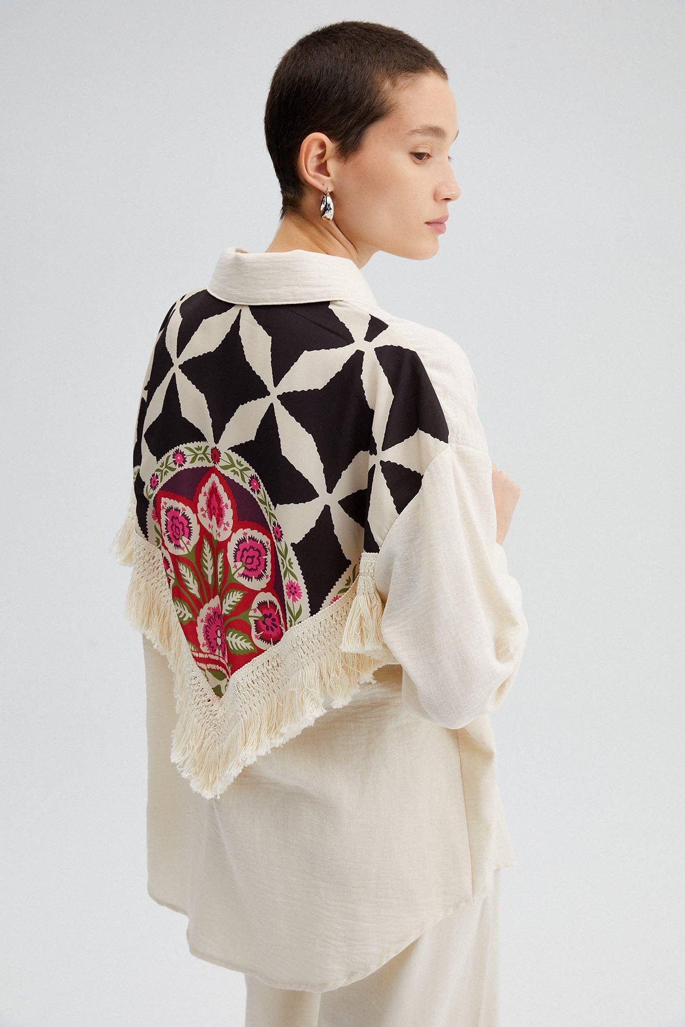 Printed Tassel Shirt