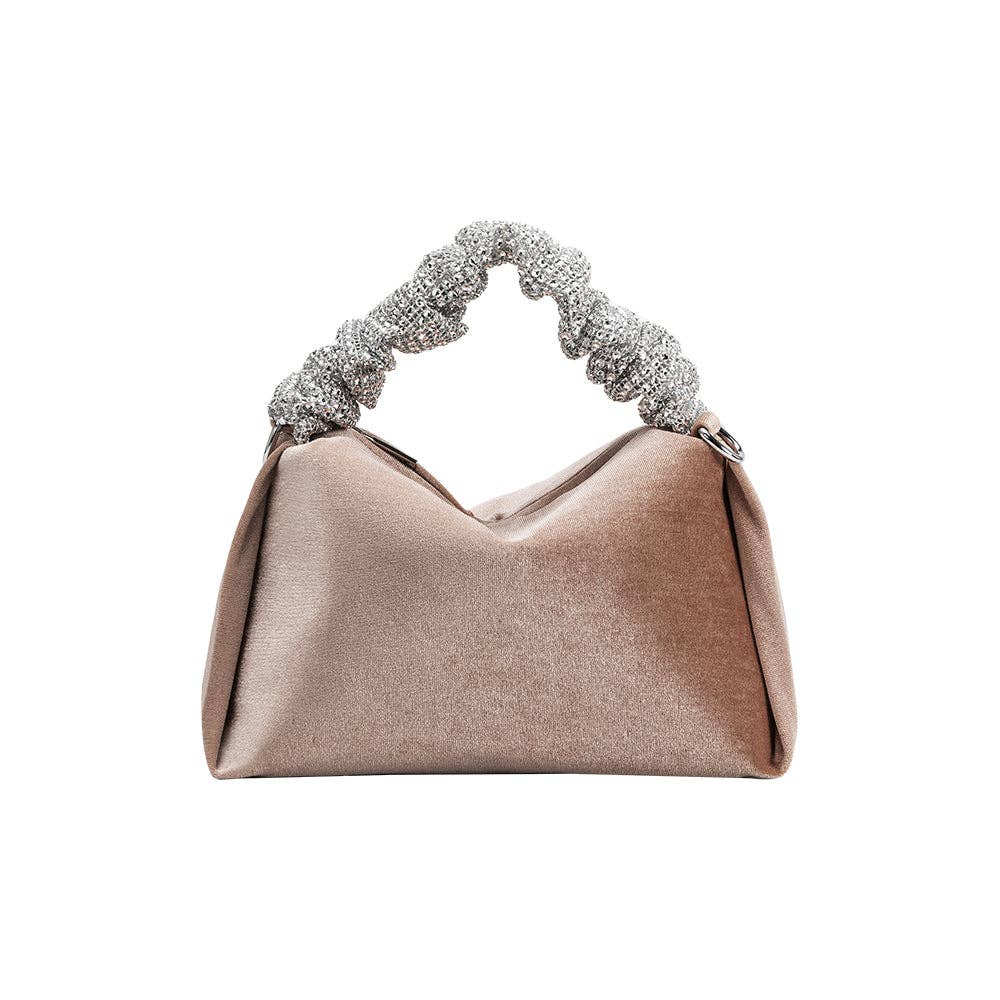 Estela Velvet Bag in Taupe