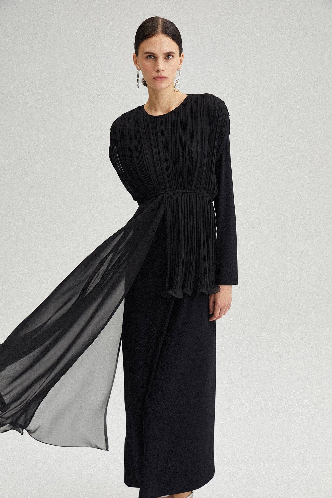 Pleated Chiffon Tunic