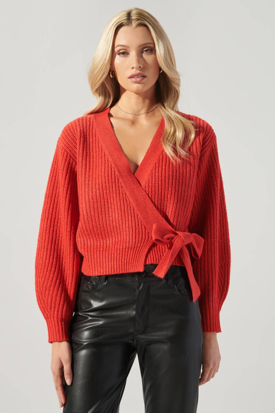 Cropped Wrap Sweater