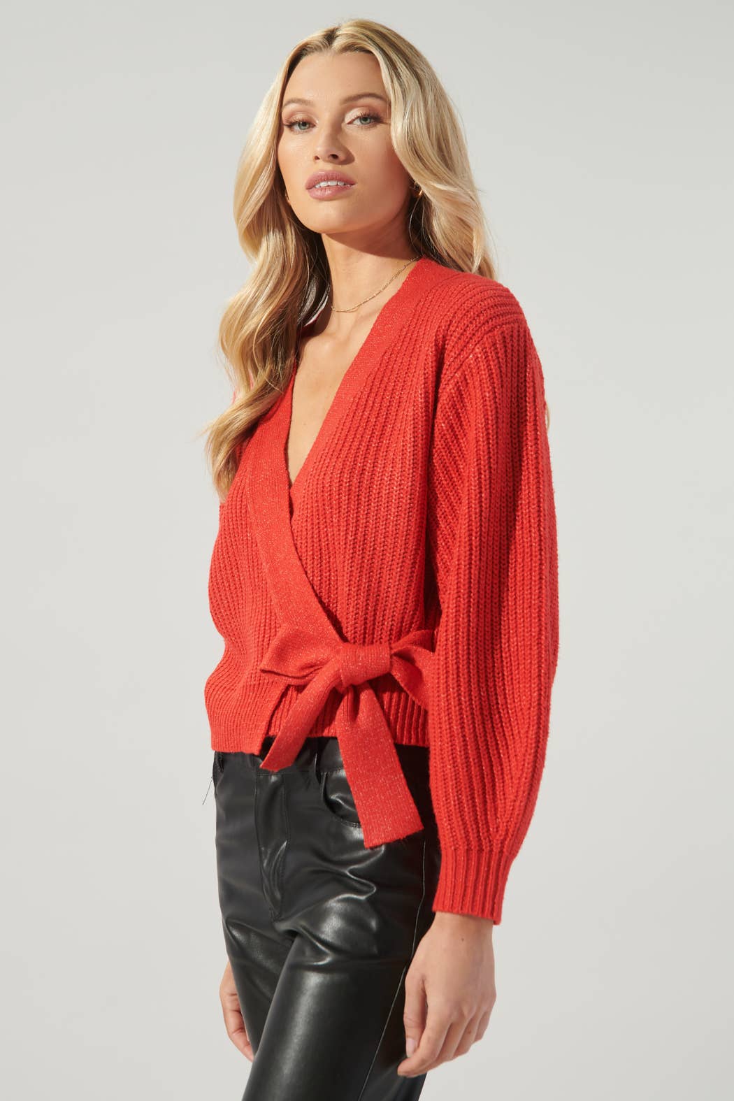 Cropped Wrap Sweater
