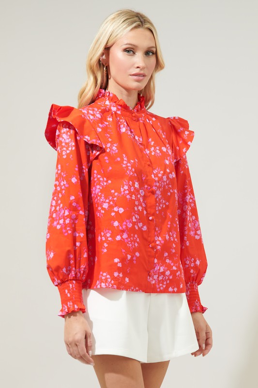 Floral Poplin Blouse