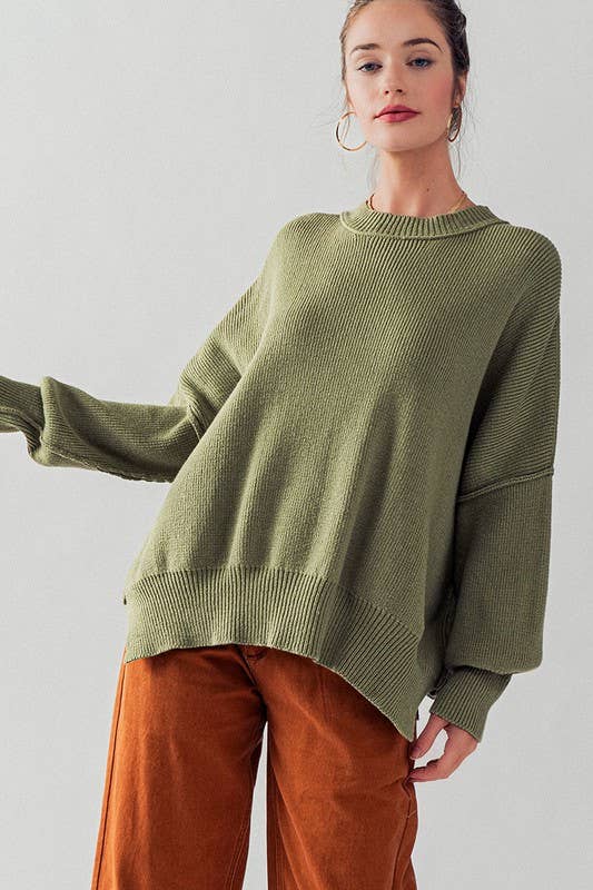 Oversized Side Slit Sweater