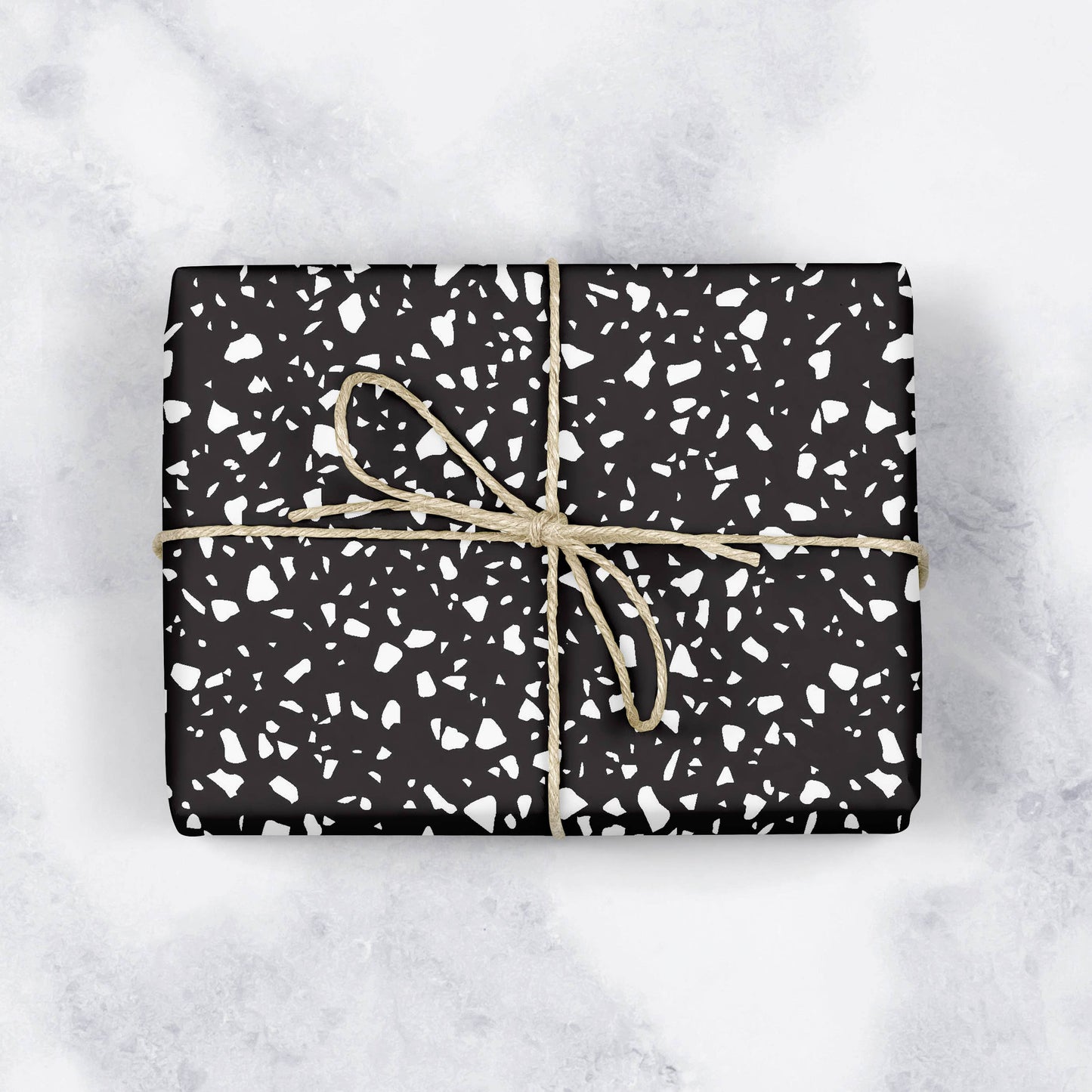 Black Terrazzo Print Gift Wrap