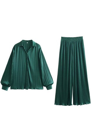 Casual Pleated Set