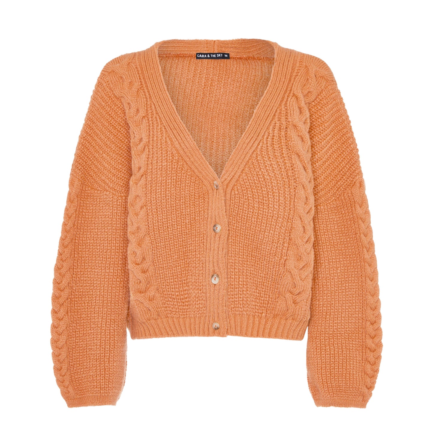 Cable Cardigan in Apricot