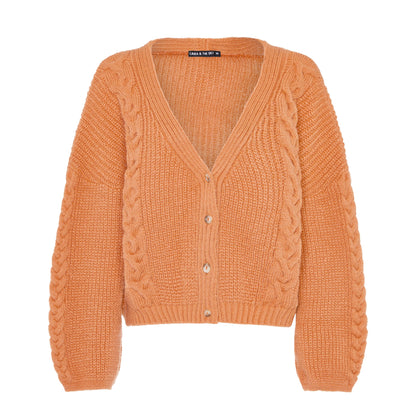 Cable Cardigan in Apricot