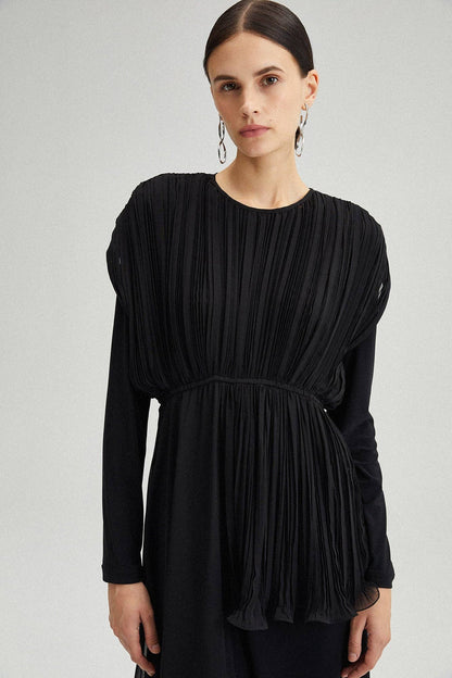 Pleated Chiffon Tunic