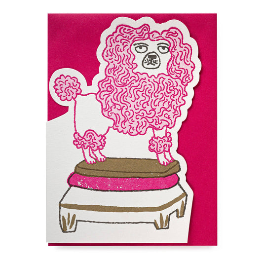 Poodle Cutout Greeting Card